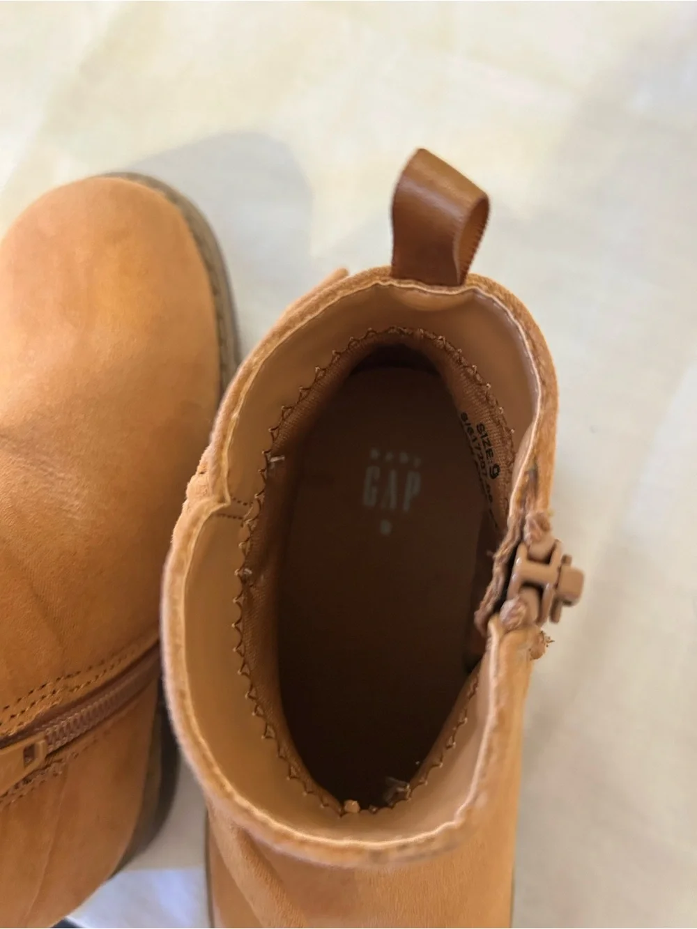 Gap Chelsea Toddler Vegan Suede Bow Ankle Boots/Cognac Brown/Size 9/NWOT